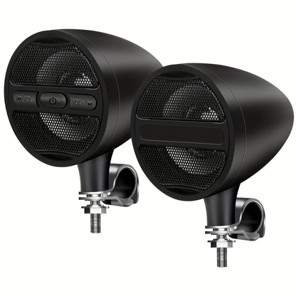 Wireless Motorcycle Audio Stereo Speaker, 12V Handlebar Mount MP3 Music Player Sound Audio Stereo, MP3 USB FM Radio