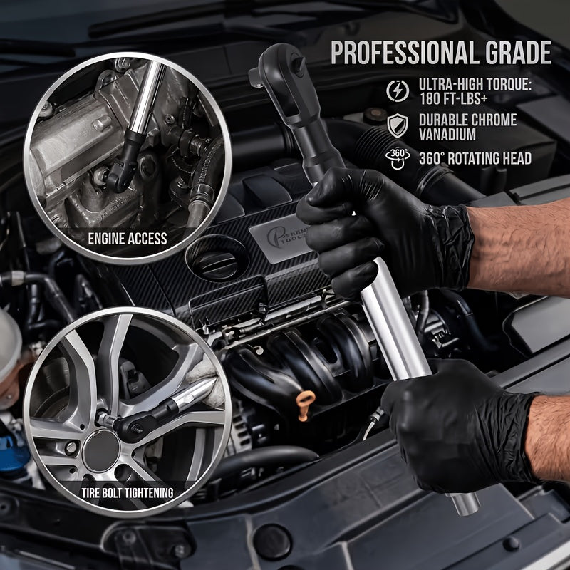 [3-In-1 Impact Wrench] 1/2" Offset Extension Wrench for Impact Drills, Ratchet Extended Wrench, Electric Extended Wrench, 3-In-1 Impact Wrench Extender, Suitable for Confined Spaces