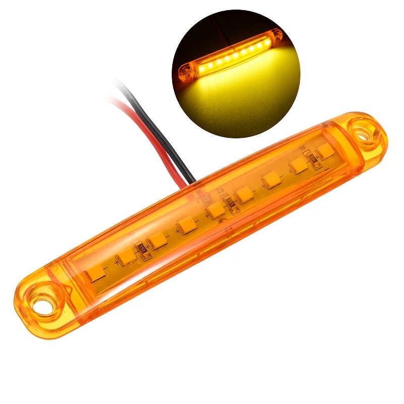 50pcs New Bright 12V-24V 9 LED Side Light Lamp Indicator Light Bar For Truck Trailer Bus Boat Rv Lorries-Yellow, Red, White, Blue, Green