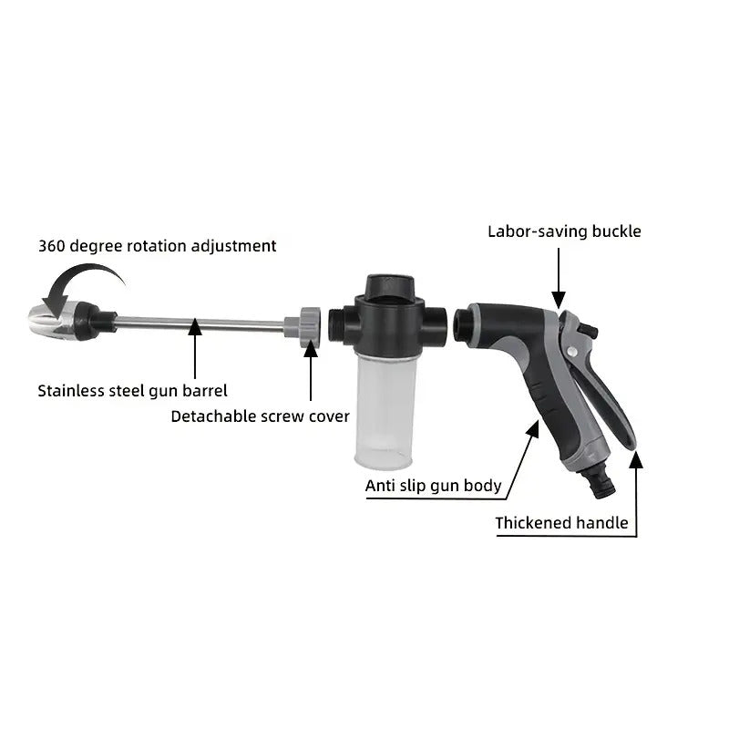 Portable Gun, Easy To Use, Suitable Women And Elderly, Non-Slip Grip- Car Washing And Watering Flowers With One Click, Includes A Car Wash-specific Cloth