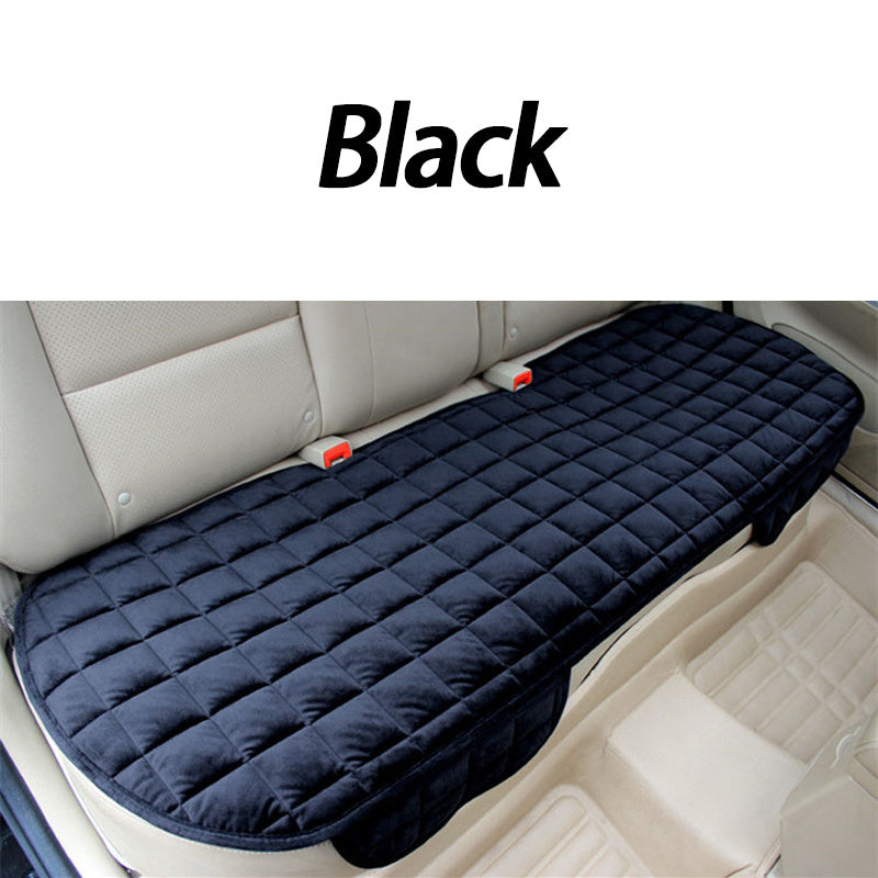 Four Seasons Plush Plaid Thick Warm Pad Car Seat Protector Seat Cover Universal Oval Car Seat Cushion, Soft and Breathable, Non-slip, Lightweight and Portable, Hand Washable Car Seat Protector Interior Accessories, Black 2 Front Seats and 1 Back Seat