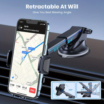 TOPK D38Z Phone Holder For Car Dashboard& Air Vent, Upgraded Adjustable Horizontally And Vertically Cell Phone Mount For Car Dashboard Compatible With All Phones