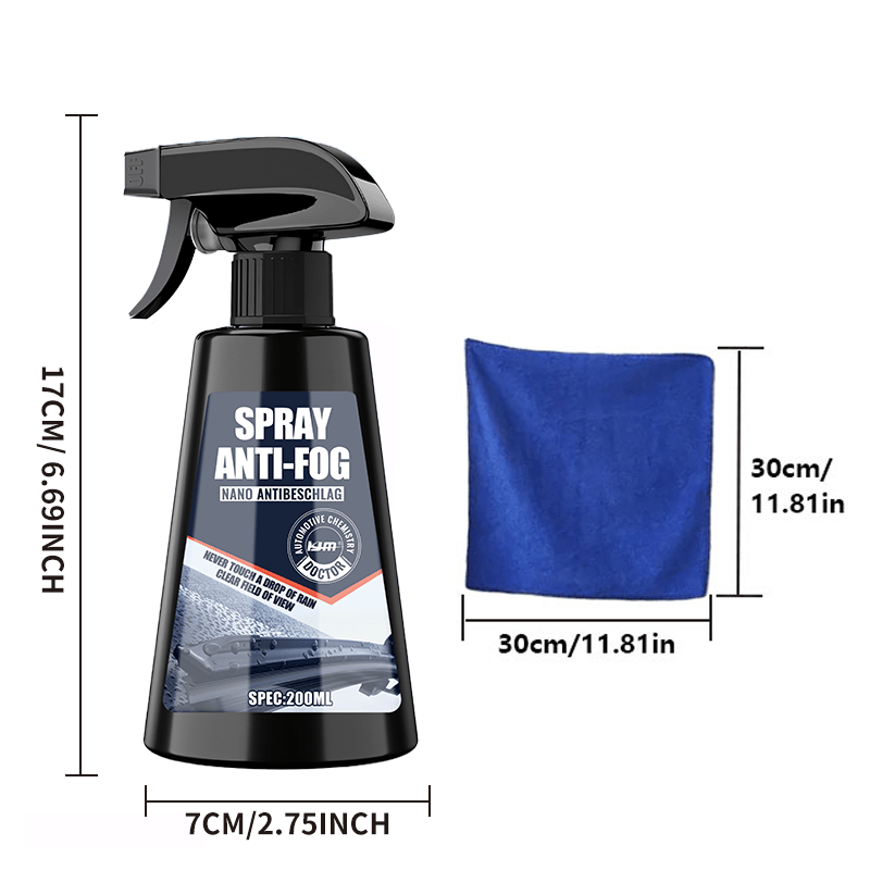Long-lasting Anti-fog Spray, Suitable for Car Glass and Helmets, Windshield and Car Window Defogging Agent, Improve the Clarity of Mirrors and Glass Anti-fog Spray