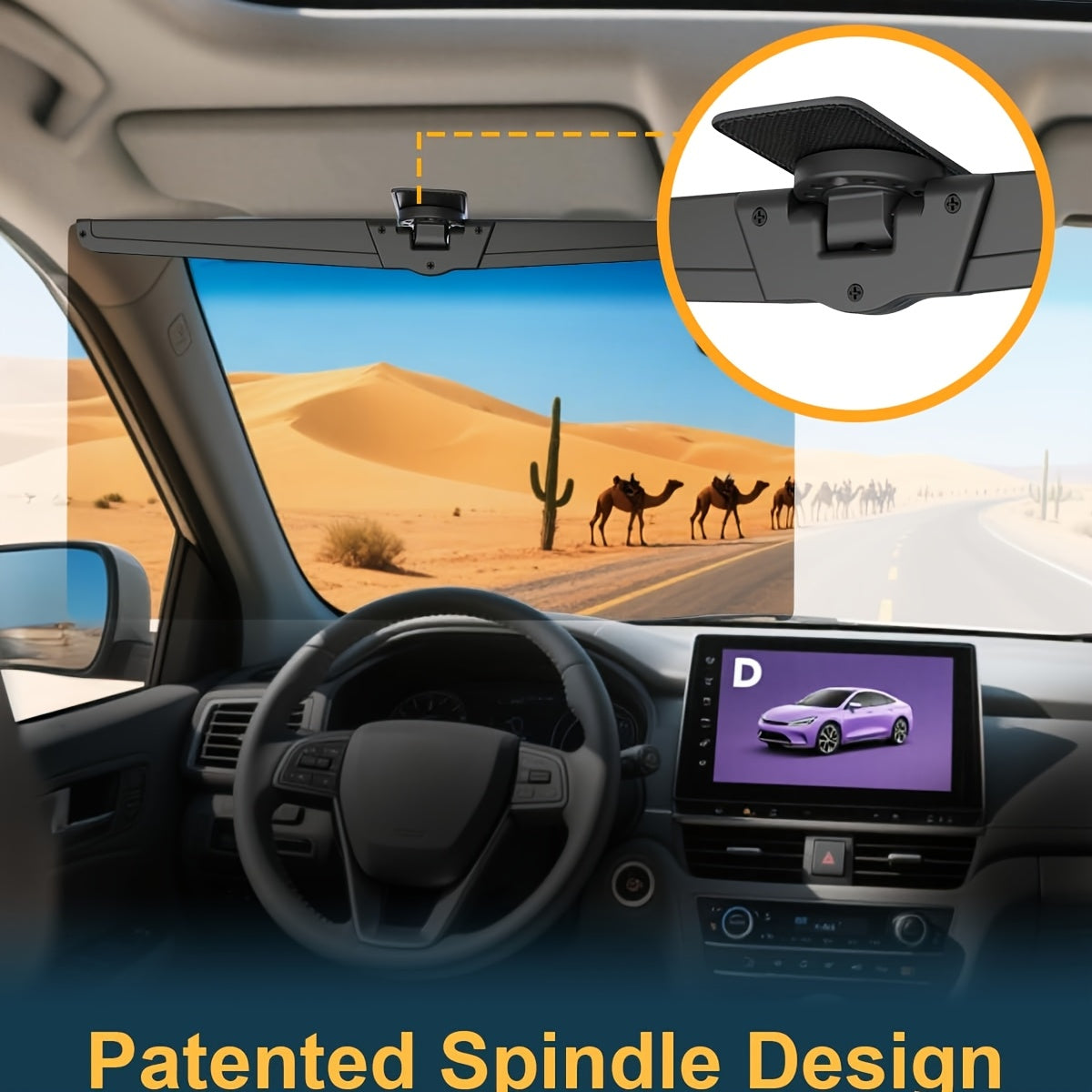 2-Pack Car Sun Visor Extender, Anti-Glare UV Protection 400 Blocker, Safety Buckle Adjustable Extension, Suitable for Safe and Comfortable Driving