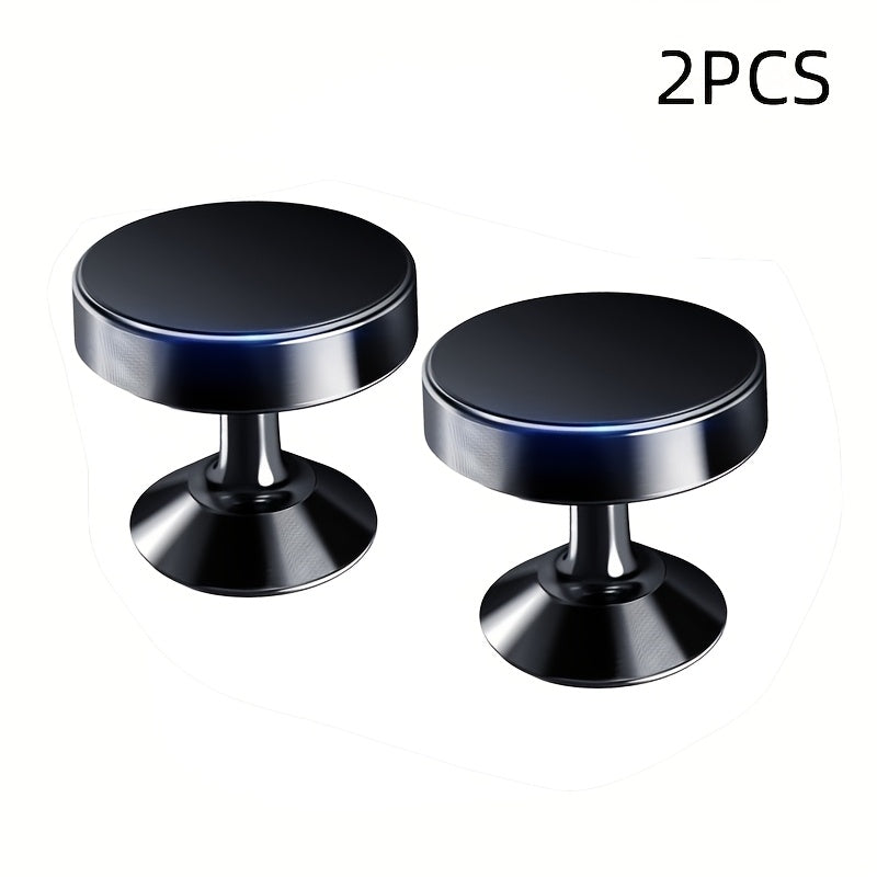 2-Pack Mini Low-Profile Magnetic Car Phone Mounts, 360° Aluminum Dashboard Holders, Strong Grip, One-Hand Use, Universal for iPhone And Android