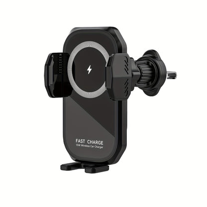 Fast Charging Wireless Car Charger with Auto-Clamping Mount, Compatible with Iphone 16/15/14/13/13 Pro/12 Pro Max/12 Pro/12/11/10 Series And Samsung Galaxy Series, Offering 15W/10W/7.5W Charging Through Air Vent