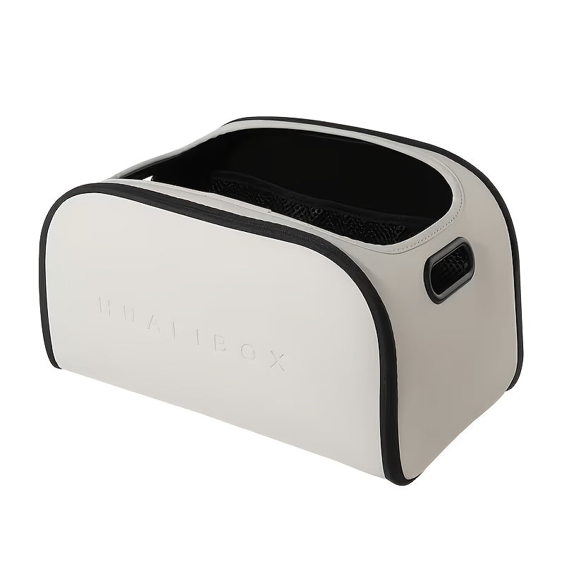 Stylish Faux Leather Car Storage Box with Multiple Functions, Spacious Passenger Seat Organizer, High-Capacity Trunk Organizer, Essential Car Interior Organizer, Versatile Car Storage Solution
