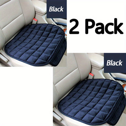 Four Seasons Plush Plaid Thick Warm Pad Car Seat Protector Seat Cover Universal Oval Car Seat Cushion, Soft and Breathable, Non-slip, Lightweight and Portable, Hand Washable Car Seat Protector Interior Accessories, Black 2 Front Seats and 1 Back Seat