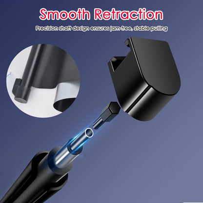 New Automatic Retractable Car Windshield Sunshade - Foldable Front Window Sunshade Blocks 99% of UV Rays And Heat, Fits Most Cars, Features a Easy Rolling Mechanism And Suction Cups (1 Pair)
