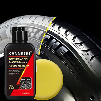 4.06oz Deep Black Shiny Tire Polishing Agent - A Durable and Easy-to-Use Formula for Vibrant Exterior Restoration of Cars and Motorcycles, Wheel Shining and Repair