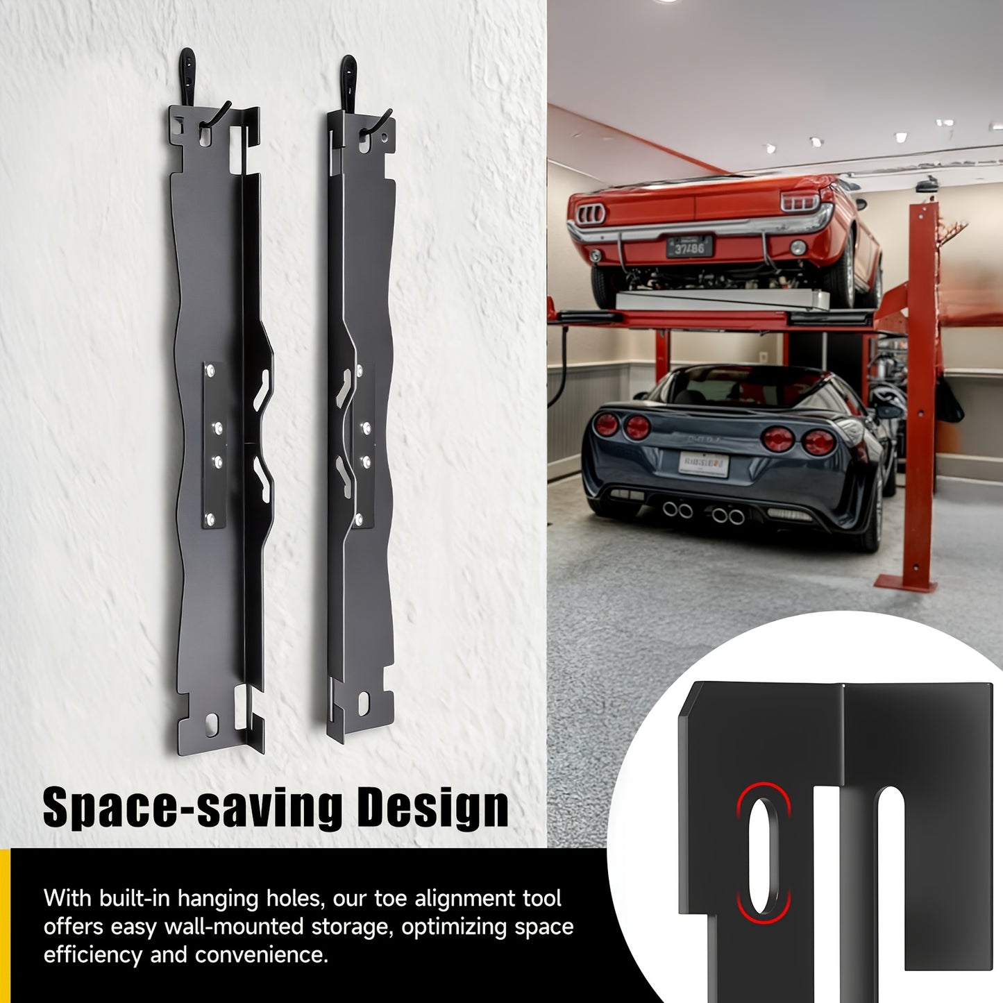 2pcs Wheel Repair Tools, Wheel Alignment Tools, Heavy Duty Toe-In Positioning Tool Plate with Hanging Holes for Easy Wall Mounted Storage Black, Universal Fit for Car, Truck, SUV, Valentine'S Day Gifts, Halloween Gifts
