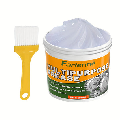 Multi-Purpose Grease, 3.38 Oz with Brush - Garage Door Hinge Lubricant for Automobiles, Ships, And Industrial Metal Contact Parts