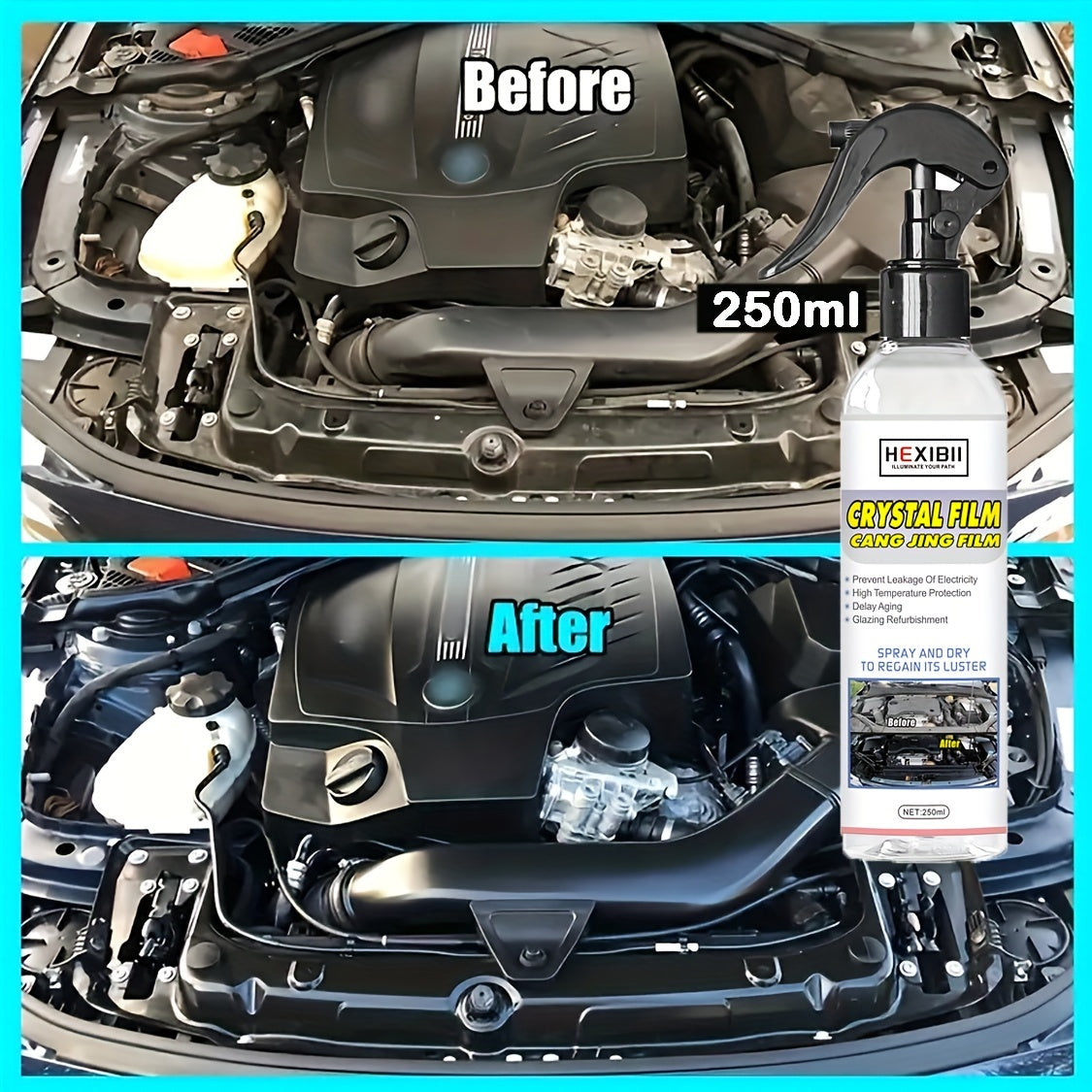 Engine Bay Cleaner Engine Shine Protector Detailer Decontamination Deep Degreasing Compartment Heavy Oil Dust Car Cleaning Tool