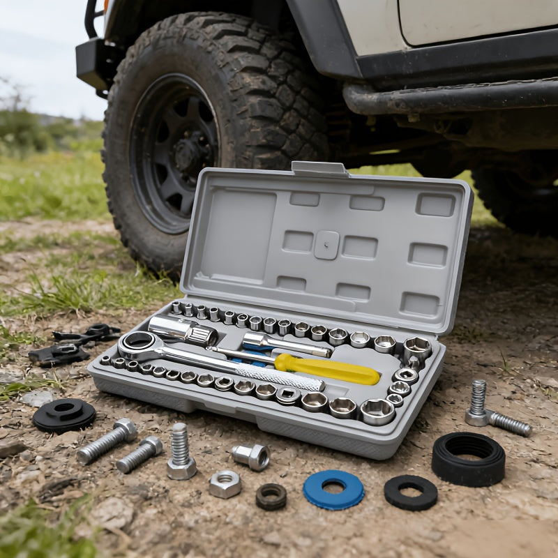 40pcs Socket Wrench Tool Kit - A Professional Hand Tool Set Designed for Various Uses And Easy Upkeep