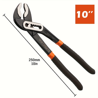 7/10/12inch Groove Joint Pliers( with Tool Roll Bag), Push-Lock Water Pump Pliers In Cr-v Steel, Fast Adjustable Tongue And Groove Pliers for Home Repair & Plumbing