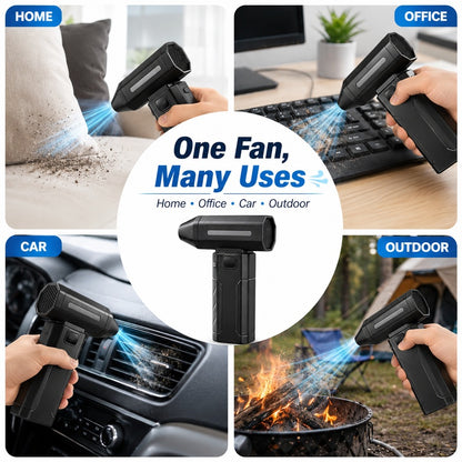 [Air Dryer, Blower, and Blades] Blower for Car Cleaning High-speed Turbine Fan, 3600mAh USB Rechargeable Portable Jet Fan (with LED Light), Wireless Dust Blowing Fan and Air Dryer, Heavy-duty Blower Suitable for Cars, Outdoors