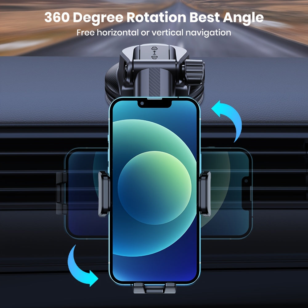 TOPK Upgrade Car Phone Holder Mount Universal Cell Phone Car Mount For Dashboard Car Dash Mount Mobile Holder For IPhone Samsung And All Android Smart Phones