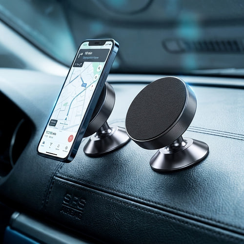 2-Pack Mini Low-Profile Magnetic Car Phone Mounts, 360° Aluminum Dashboard Holders, Strong Grip, One-Hand Use, Universal for iPhone And Android