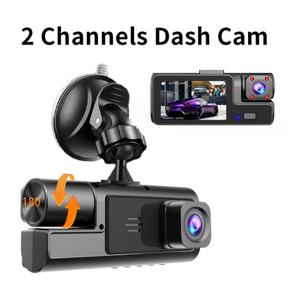 Front And Rear Dual-Lens! FHD 1080P Driving Recorder - Car Driving Recorder, Car Camera Infrared Night Vision Function, 170° Wide-Angle Car DVR Camera Loop Video Gravity Sensing Car Dashboard Video Camera, Automotive Parts Tachograph Christmas Gift