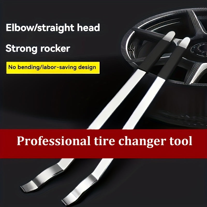 Professional Heavy Duty Metal Tire Pry Bar with Non Slip Rubber Handle Tire Removal Tool for Efficient Car Maintenance Home Garage and Auto Repair Safe Tire Replacement Sturdy Tool Design Durable Construction