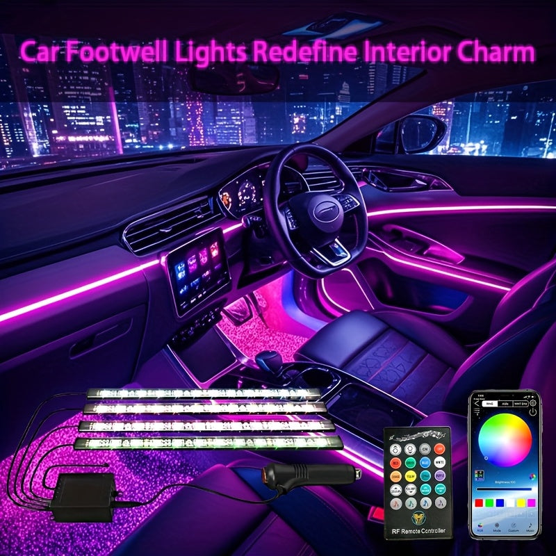 The RGB Motorcycle Light Strip Features Six Installation Points, Operates on 12V, And Includes a Mobile App And Sound Effects, Making It a 6-In-1 Decorative Atmosphere Light for Motorcycles, Without Battery