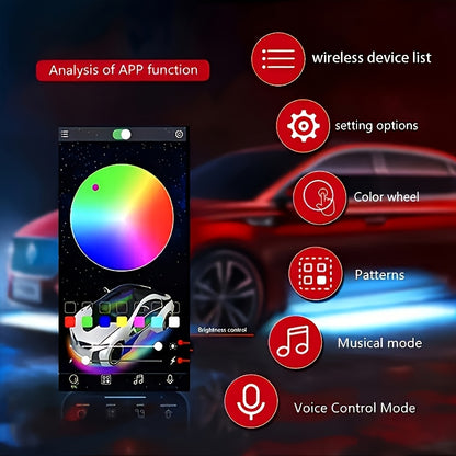 [LED Rock Lights] 8pcs And 4pcs - 15 LED/8 Pods Metal Alloy Upgraded LED Rock Lights, Suitable for Trucks, RGB LED Rock Lights with APP/Music Mode, Suitable for Jeeps, Trucks, UTVs, SUVs And Golf Carts, Neon Light Chassis Kits for Backlights, Car Accessor