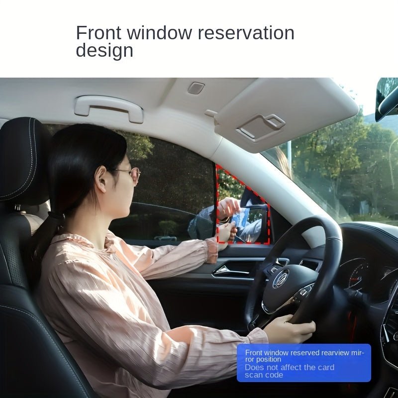 4pcs Magnetic Car Sunshade Curtains - Black Mesh Design for UV Protection, Heat Insulation, And Easy Installation On Windshield Or Window
