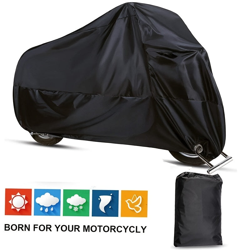 190T Universal Fit All-Waterproof, Dustproof, Sunscreen Heavy Duty Motorcycle Cover, Waterproof All Seasons Indoor Outdoor Protection, Sport Bikes Cruisers Scooter Touring Off-Road
