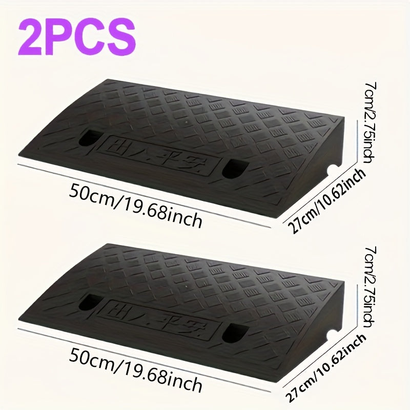 Two Heavy-duty Plastic Ramps, Sturdy, Anti-slip And Weather-resistant, Portable Access for Cars, Bicycles, Medical Equipment And Wheelchairs - Suitable for Easter, Women's Day, Mother's Day, Independence Day, Ramadan, Trucks And Bicycles