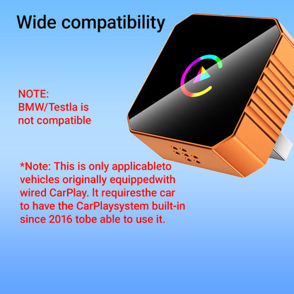 Wireless Carplay for Vehicles Hands-Free Smartphone Connectivity USB Port Compact Design Seamless Connection Compatible with Vehicles Equipped with Wired Carplay And Wired Android Auto Protocols, Without Battery