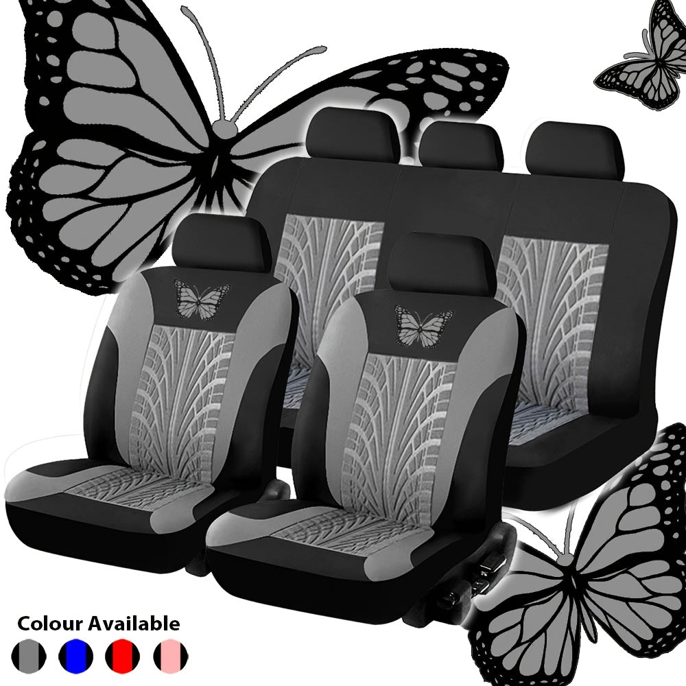 5-Seater Car Seat Covers - Butterfly Tire Pattern, Thickened And Wear-Resistant Fabric, Breathable And Comfortable, Seat Protection Against Dust, Universal Fit for Most 5-Seater Cars on The Market