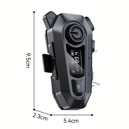 Motorcycle Helmet Wireless Intercom Headset-500M Intercom And Group Chat Mode, LED Screen Digital Display, Wireless 5.4/Noise-Cancelling/Voice Control/Fm Radio, Suitable for Unisex Outdoor, Off-Road And Riding Scenarios