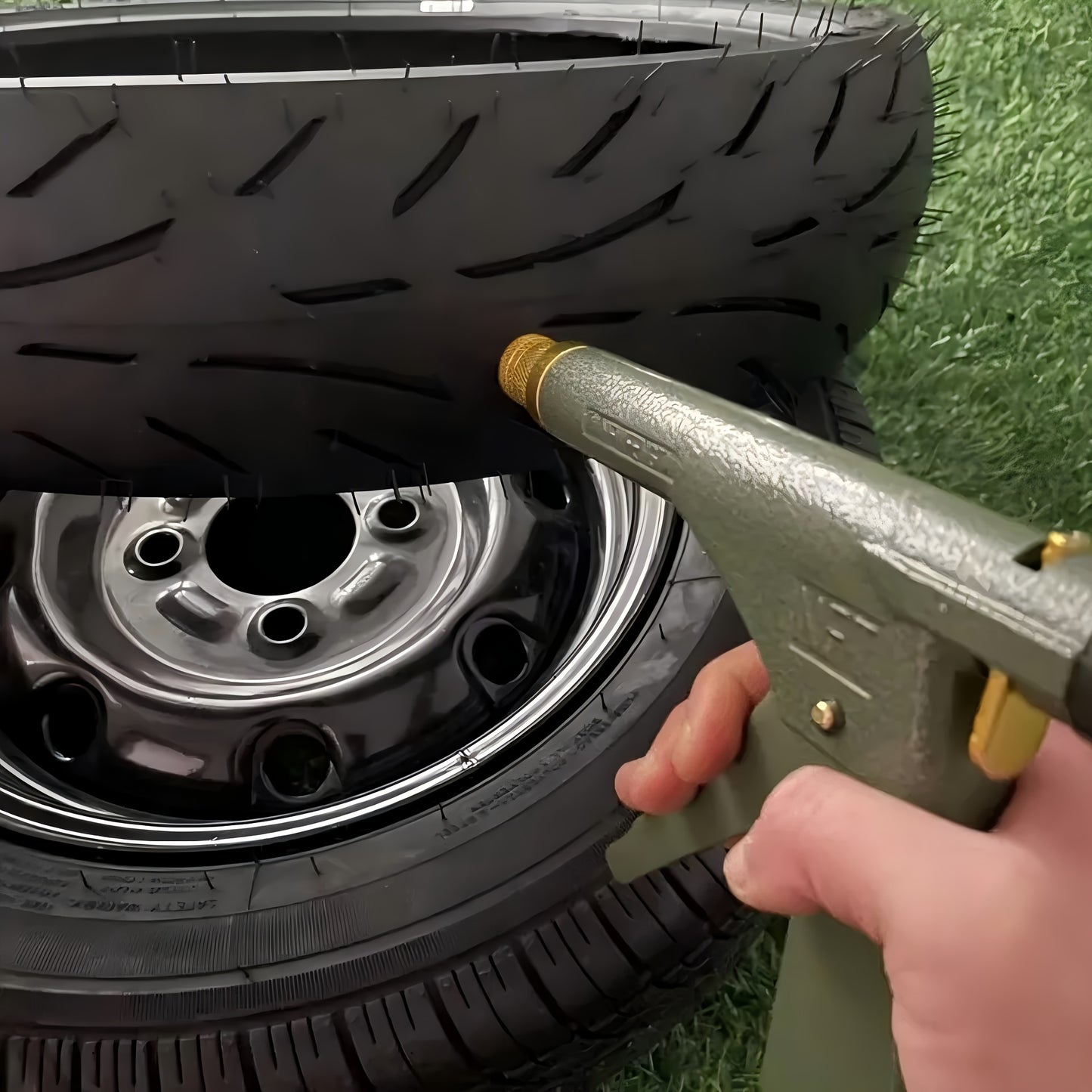 Tire Plugger Tubeless Tire Wheel Repair Gun Kit Mushroom Plug Probe Nozzle! - Tire Repair Kit - Tubeless Tire Wheel Repair Gun with Mushroom Plug And Probe Nozzle for Easy And Fast Fixing - Essential Tool for Car Owners And Mechanics, Tire Repair Gun, Tir