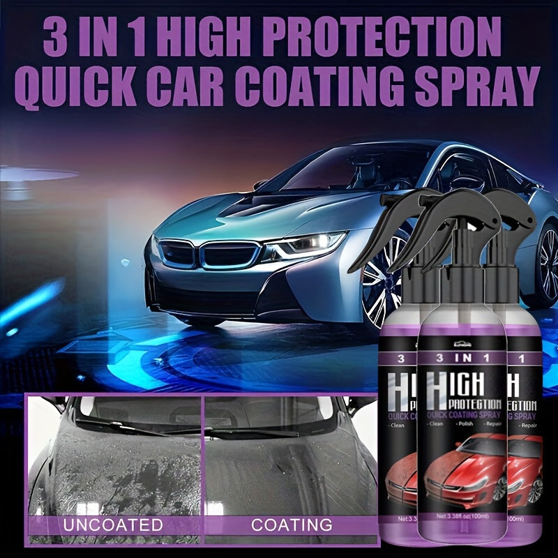 3/10pcs 3.38oz 3in 1 High Protection Quick Car Coat Ceramic Coating Spray Hydrophobic