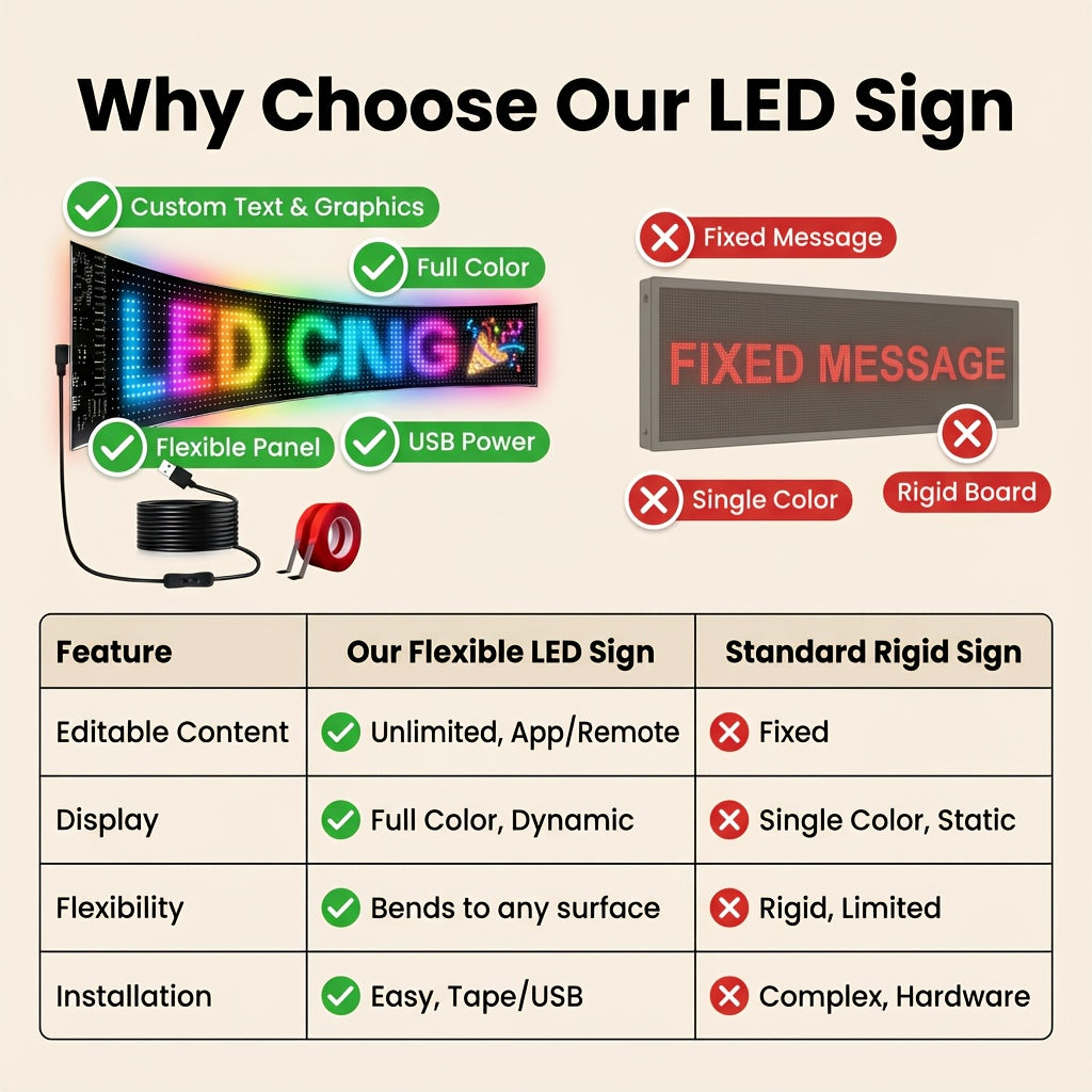 LED Devil Eye Lights for Car, Programmable Led Sign, Flexible LED Matrix Pixel Panel, USB Power Supply, Pre-Made Animation And Text Led Car Sign, APP& Remote Control, LED Sign for Car, Halloween, Christmas, New Year, And Birthday Decorations