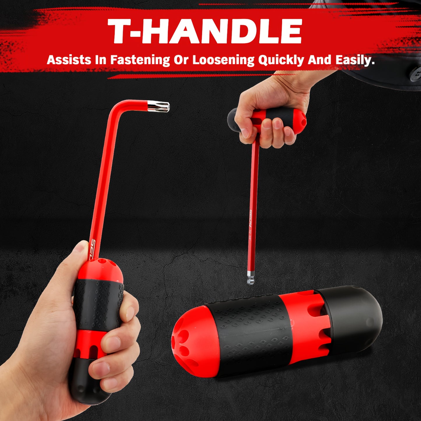 30pcs Long Arm Ball End L-Hex & Torx Key Set with Grip Handle, Ultimate Hex Key Wrench Set with T-Handle And Extension Bars, SAE 1/16" to 3/8", Metric 1.5mm to 10mm, Torx T10 to T50 Father's Day Gift for Dad Husband DIY Lovers