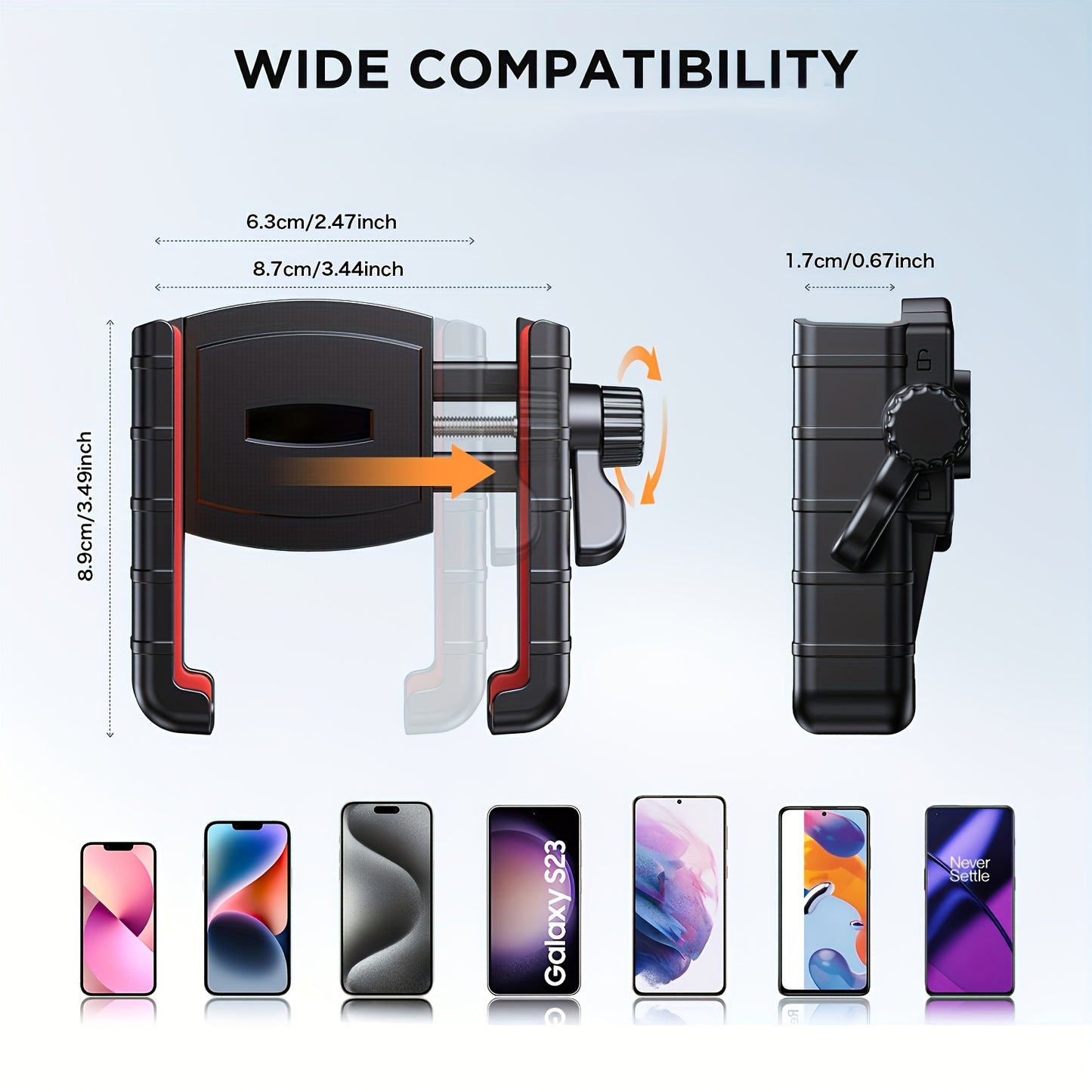 Miracase Motorcycle Phone Mount, [Support Video Recording] Bike Phone Holder, [Quick Lock] Bicycle Phone Mount Handlebar Cell Phone Clamp for Scooter, Friendly Compatible with iPhone Samsung, All Phones, Christmas Gifts, Christmas Big Deal!