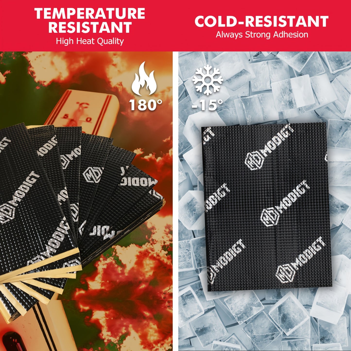10pcs Butyl Sound Deadener Mat, Noise Insulation And Vibration Dampening Material, Thermal Heat Shield Insulation Noise Reduce Mat Self-adhesive, Cars Hood Firewall Door Trunk Sound Deadening Pad For Car, SUV, Camper, Pickup, Van, Truck, RV