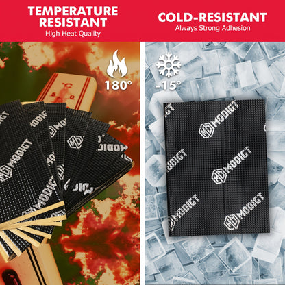 10pcs Butyl Sound Deadener Mat, Noise Insulation And Vibration Dampening Material, Thermal Heat Shield Insulation Noise Reduce Mat Self-adhesive, Cars Hood Firewall Door Trunk Sound Deadening Pad For Car, SUV, Camper, Pickup, Van, Truck, RV