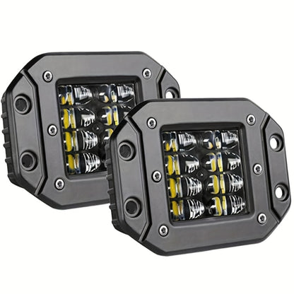 Flush Mount LED Pods, 5 Inch 40W 12V 24V LED Light Bar Work Light For Truck Suv Atv Off Road, Without Battery