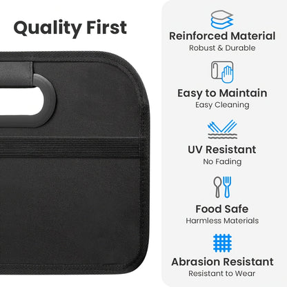 Portable, Durable, Foldable Car Storage Box with Handle - Suitable for All Cars, SUVs, and Minivans