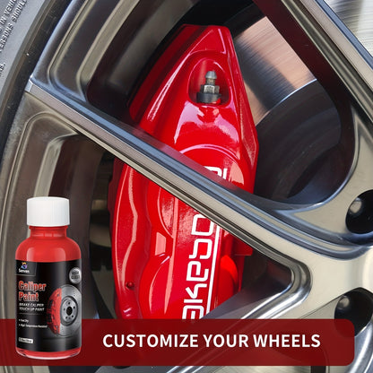Gloss Red Caliper Paint Brake Caliper Touch Up Paint Red Gloss High Temperature Heat Resistant 1.5oz, Vehicle Maintenance Paint, Caliper Paint Repair, Brake Rotor Paint, Gloss Red Auto Paint, Durable Automotive Paint, Chemical-Free Formula
