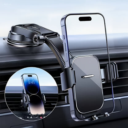 An Upgraded Version of a Chic Model Car Phone Holder That Can Be Adjusted for Both Horizontal And Vertical Positions. This Universal Suction Cup Holder Is Stable for Car Navigation And Fits All Mobile Phones, Making It Perfect for Your Car Dashboard