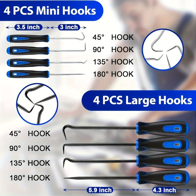 17pcs Professional Auto Trim Removal Tool Kit - with Picks, Pry Tools, Metal Scraper & Magnetic Telescopic Pickup for Car Dash, Panel, Bicycle Maintenance