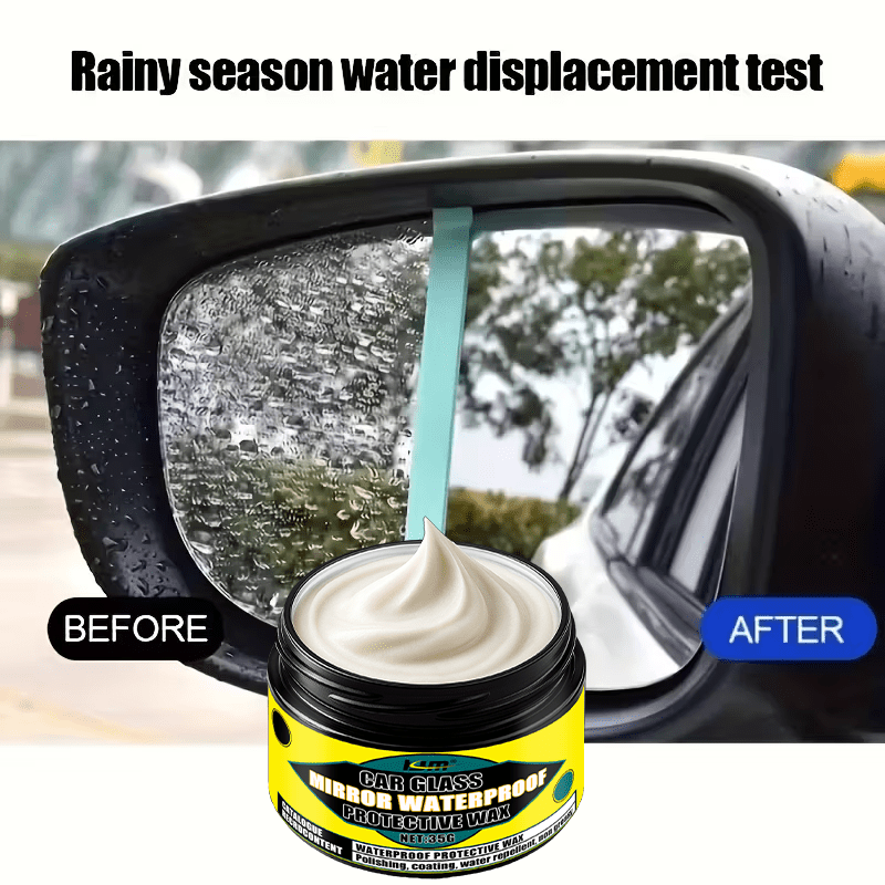 Powerful Waterproof Non-Stick Wax | Windshield, Rearview Mirror, and Glass Rain Repellent Coating - Long-Lasting Protection Polish Kit