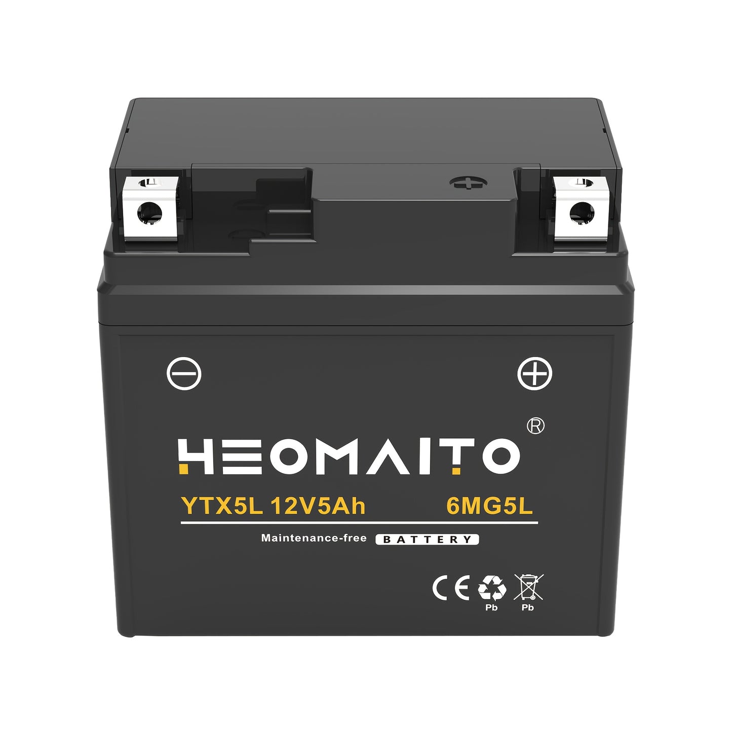 HEOMAITO 6MG5L-YTX5L 12V 5Ah Sealed Battery, Maintenance-Free Power, for AGM, Motorcycle CTX5L Battery for Honda YUASA for Yamaha ETX5L-B