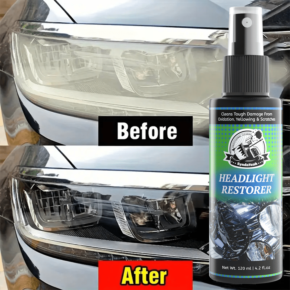 4.06oz Automotive Headlight Repair Kit - Quick Refurbishment Solution, No Polishing Required, Instantly Clear Cloudy Lenses, Enhances Visibility & Brightness, Easy-to-Use Restoration and Care Kit for Car Headlight Maintenance, Headlight Cleaner