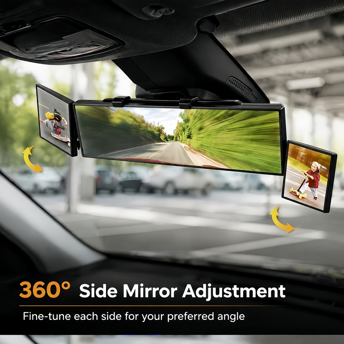 Wide-angle Convex Car Rearview Mirror-safety Clip, Seamless Arc Design, Lmproving Visibility-suitable For Cars, SUVs And Trucks, Safe Driving Accessories, Car Rearview Mirrors, Car Essential, Car Blind Spot Mirrors, Suitable For All Kinds Of for car