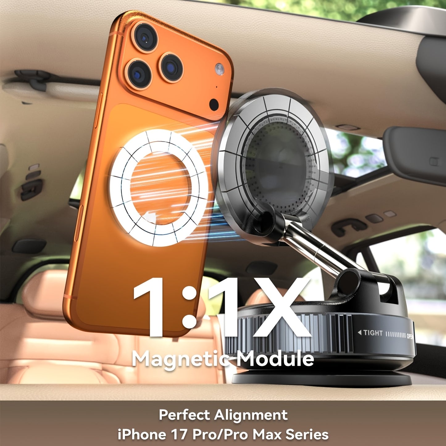 Wireless Car Charger, 15W Magnetic Fast-charging Car Phone Holder, The Suction Cup Is Stable And Won't Fall Off, Can Be Adjusted 360 Degrees, Car Phone Holder