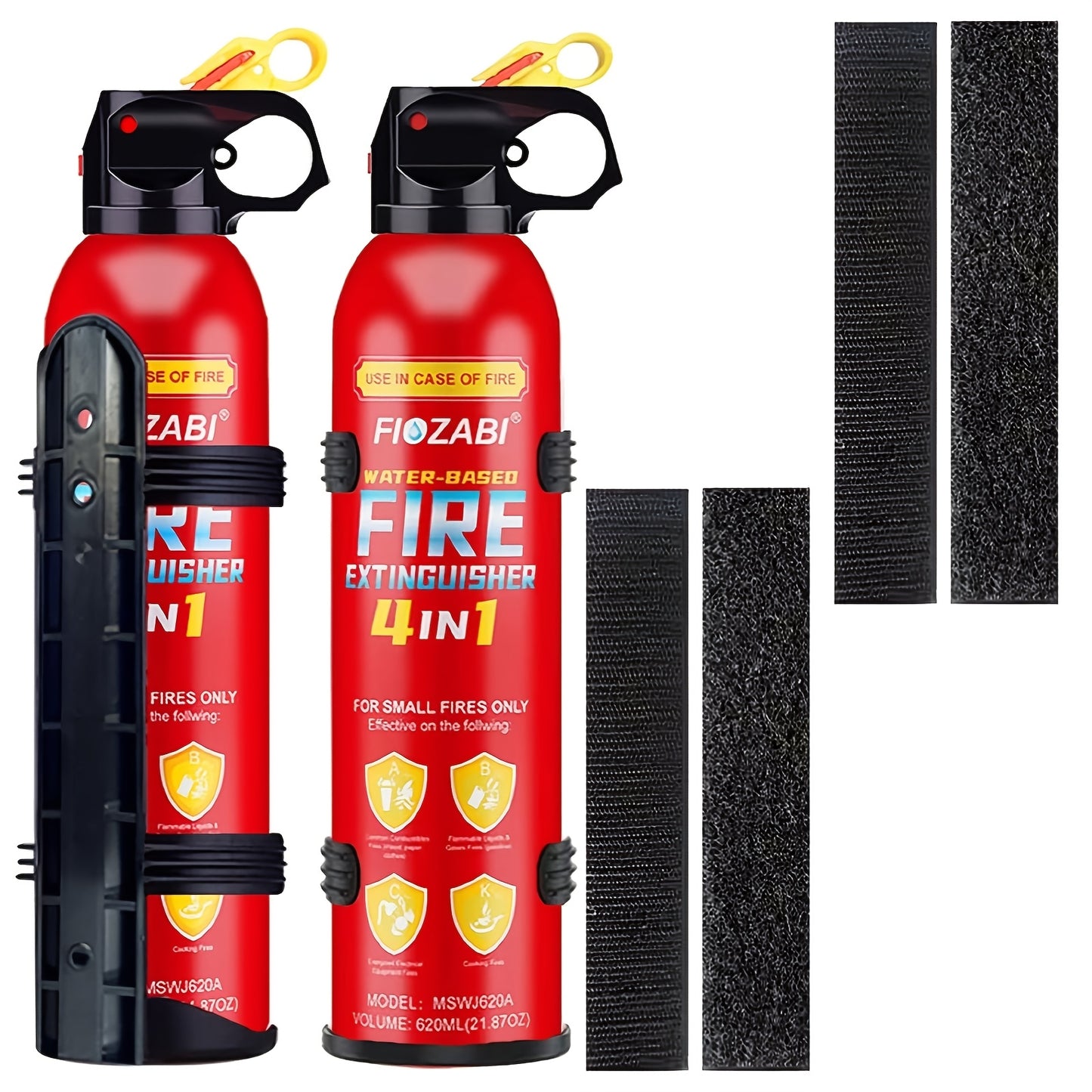 Portable Fire Extinguisher | 4-in-1 Small Fire Extinguisher for Home, Garage, Kitchen, Car | for Electric, Textile | Non-Toxic, Easy Clean, Wall Mount Include